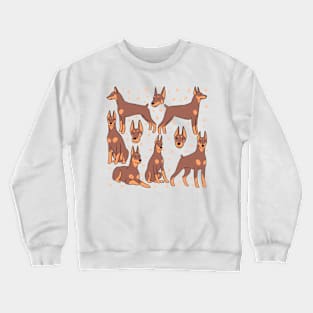 Doberman illustration red and tan Crewneck Sweatshirt